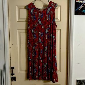 Philosophy Paisley Print Sleeveless Knit Dress Size 1X